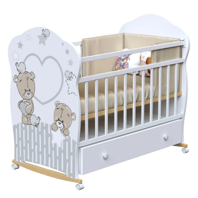 Кровать детская колесо-качалка ВДК Forever friеnds белый